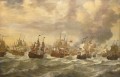 Episode 4 de la Bataille des Quatre Jours de Willem van de Velde I 1693 Batailles navales